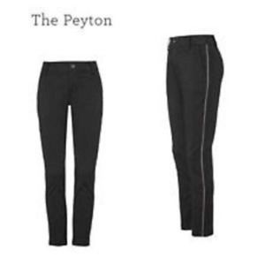 Cabi The Peyton Trouser Size 8 Women's Black Pants Side Stripe 5313 Slim Fit